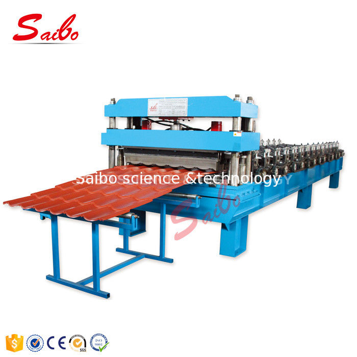 Chain Drive Color Steel Tile Forming Machine , Roof Sheet Making Machine